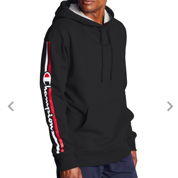 champion vertical logo hoodie